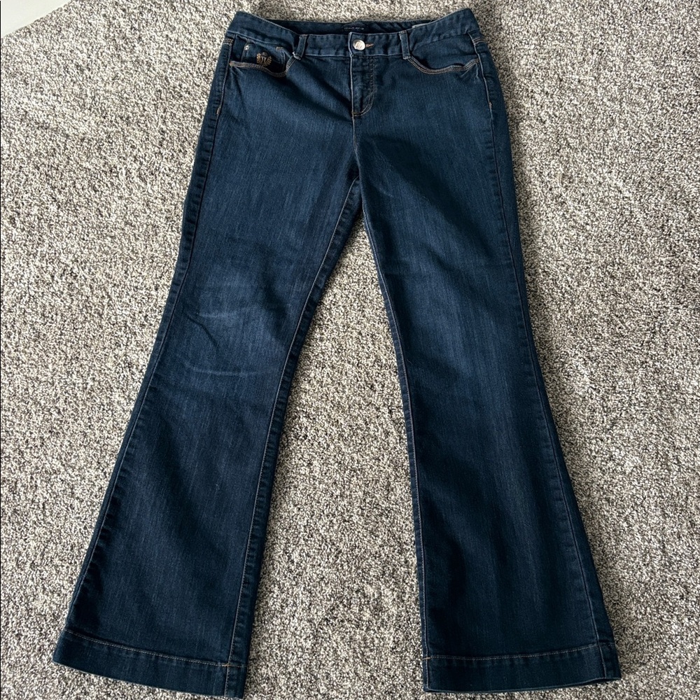 TOMMY HILFIGER Classic Bootcut Women‘s Blue Denim Jeans Size 10‎ Pants Darker